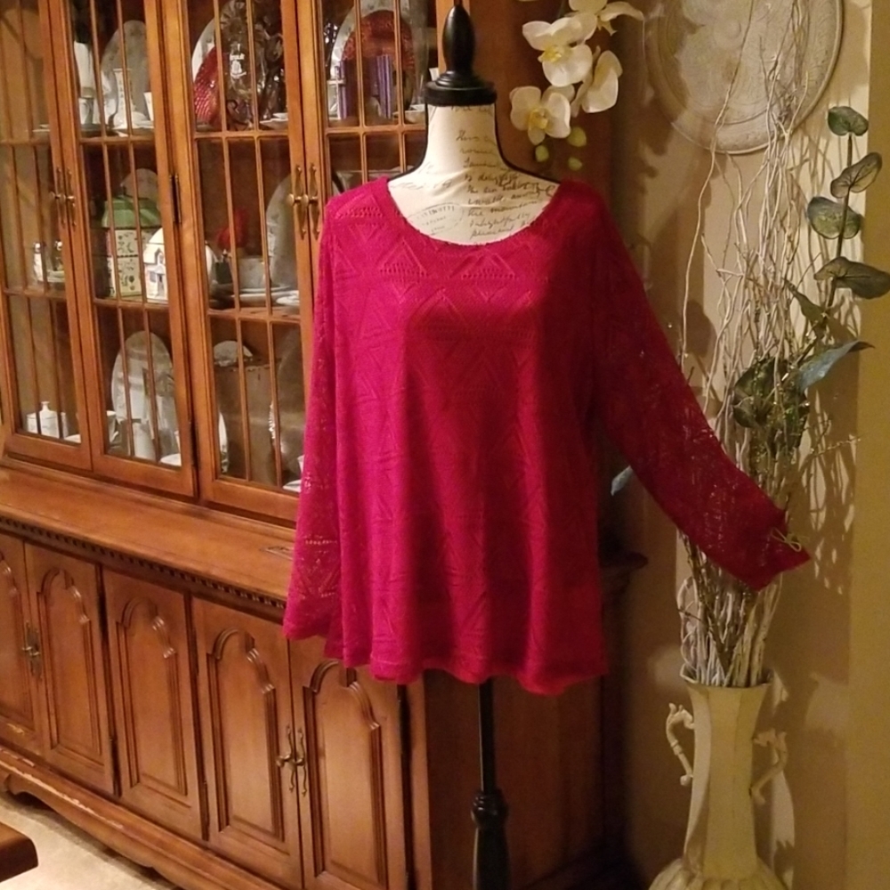 Dressy Red Crocheted Top